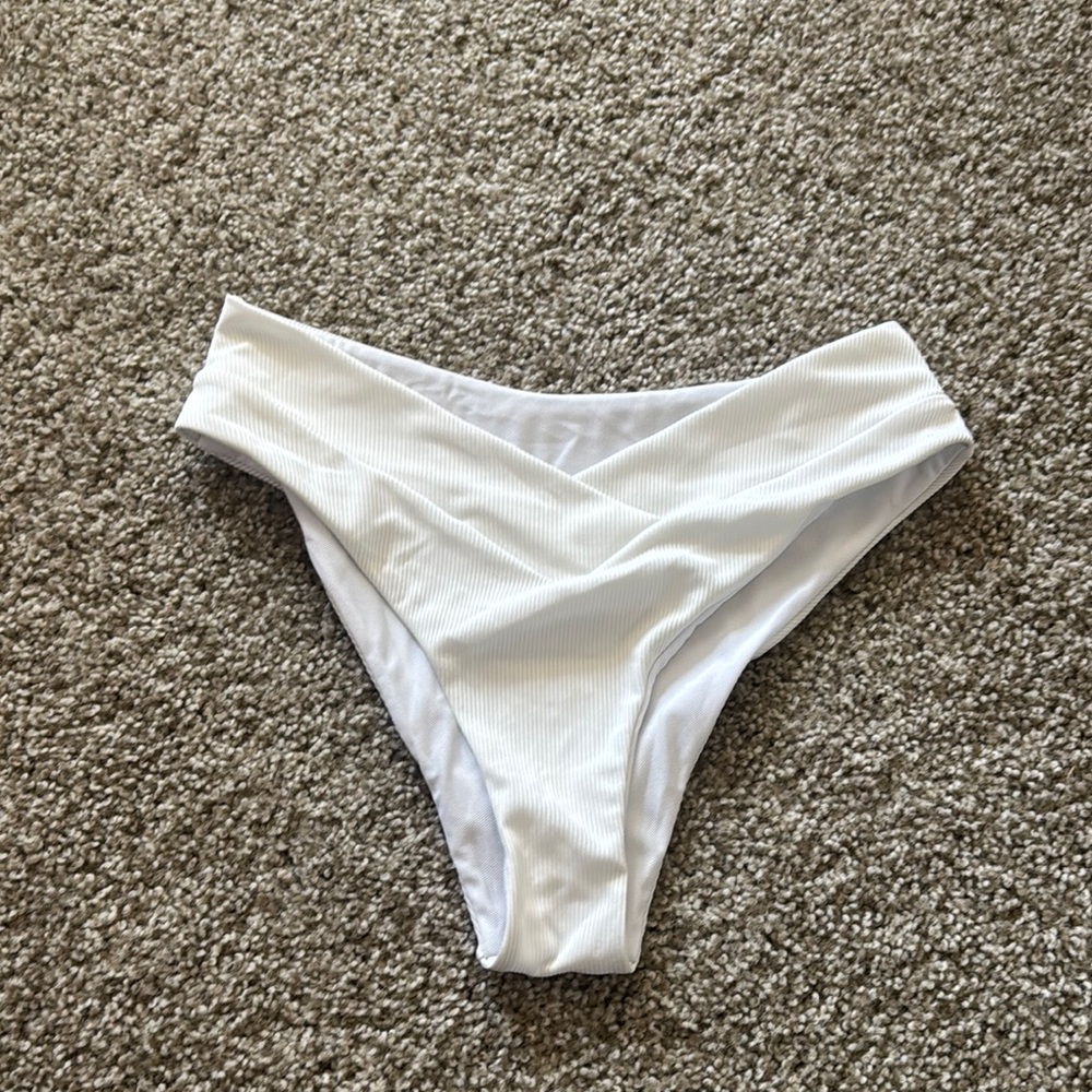 White Ribbed Bikini Bottoms